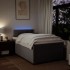 Cama box spring con colchón tela gris taupe 120x200