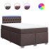 Cama box spring con colchón tela marrón oscuro 120x200