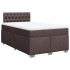 Cama box spring con colchón tela marrón oscuro 120x200