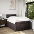 Cama box spring con colchón tela marrón oscuro 120x200