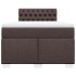 Cama box spring con colchón tela marrón oscuro 120x200