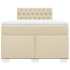 Cama box spring con colchón tela color crema 120x200