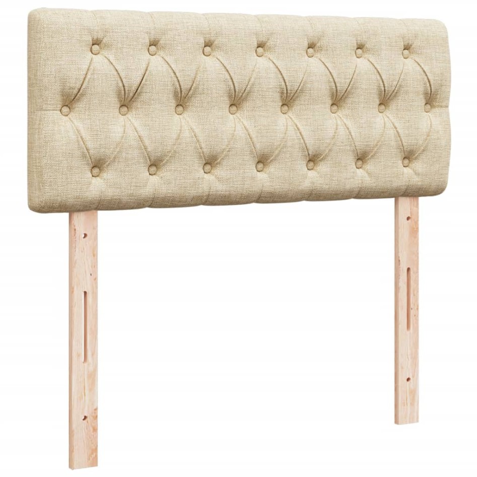 Cama box spring con colchón tela color crema 120x200