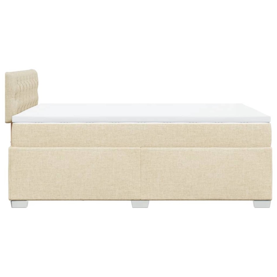 Cama box spring con colchón tela color crema 120x200