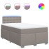 Cama box spring con colchón tela gris taupe 120x200