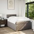 Cama box spring con colchón tela gris taupe 120x200
