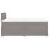 Cama box spring con colchón tela gris taupe 120x200