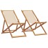 Sillas de playa plegables 2 unidades tela y madera maciza