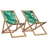Sillas playa plegables 2 uds tela madera maciza estampado