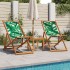 Sillas playa plegables 2 uds tela madera maciza estampado