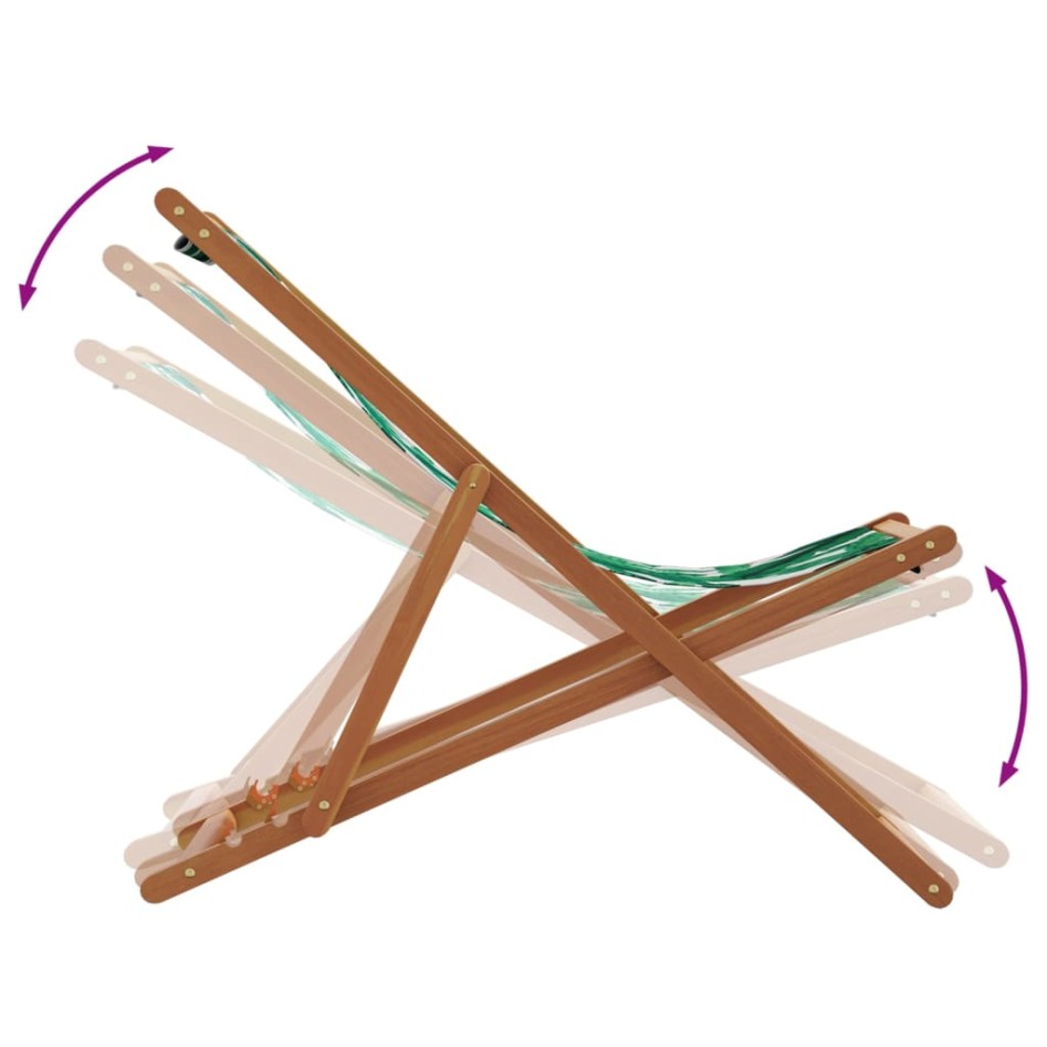 Sillas playa plegables 2 uds tela madera maciza estampado