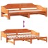 Sofá cama nido madera maciza de pino marrón cera 90x200