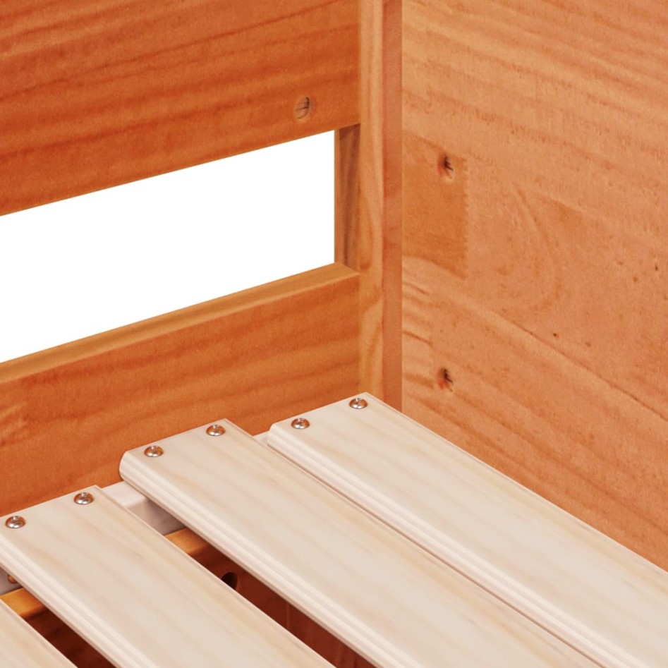 Sofá cama nido madera maciza de pino marrón cera 90x200