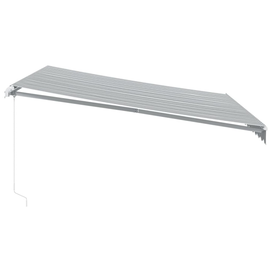 Toldo retráctil manual con luz LED antracita y blanco