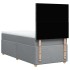 Cama box spring con colchón tela gris claro 80x200
