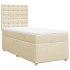Cama box spring con colchón tela color crema 80x200