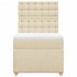 Cama box spring con colchón tela color crema 80x200
