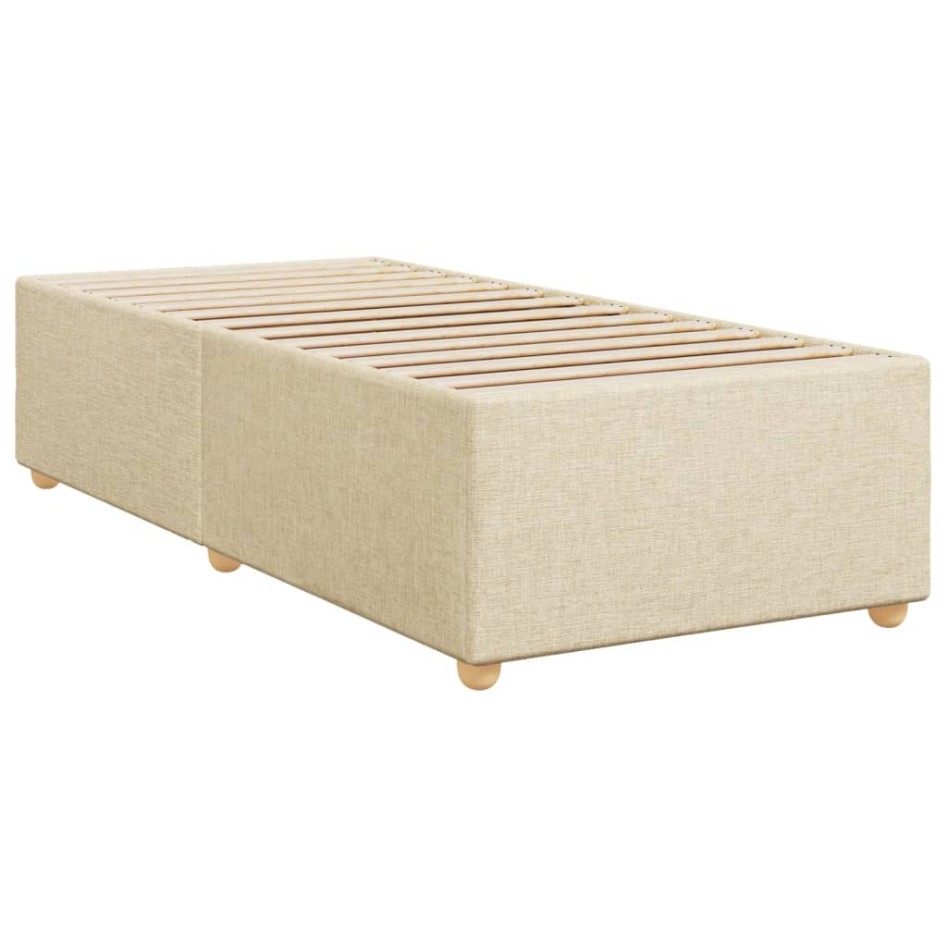 Cama box spring con colchón tela color crema 80x200