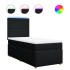 Cama box spring con colchón tela negro 90x190