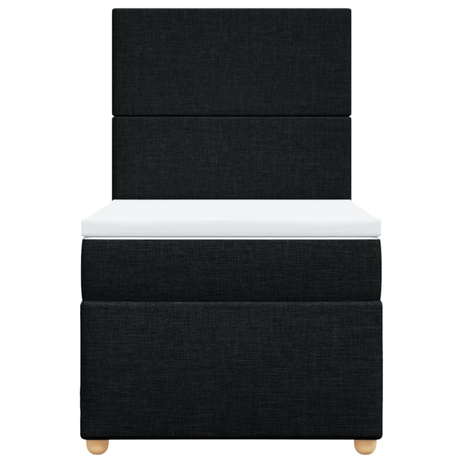 Cama box spring con colchón tela negro 90x190