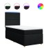Cama box spring con colchón tela negro 90x200