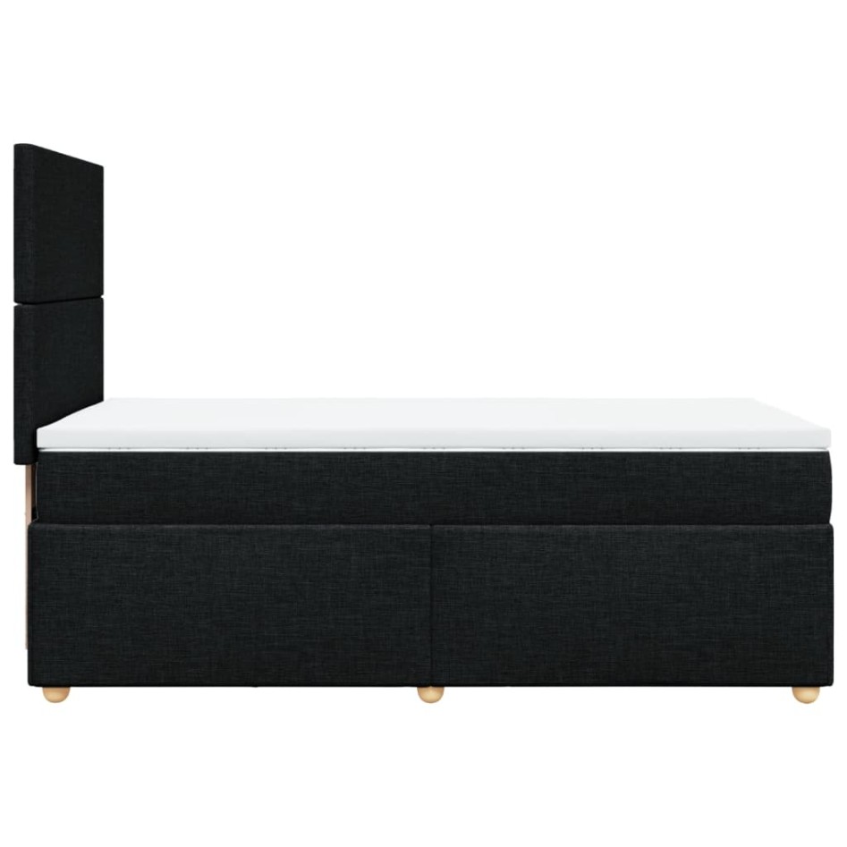 Cama box spring con colchón tela negro 90x200