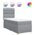 Cama box spring con colchón tela gris claro 90x200
