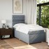Cama box spring con colchón tela gris claro 90x200