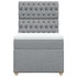 Cama box spring con colchón tela gris claro 90x200