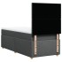 Cama box spring con colchón tela gris oscuro 100x200