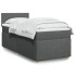 Cama box spring con colchón tela gris oscuro 90x200