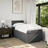 Cama box spring con colchón tela gris oscuro 90x200
