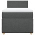 Cama box spring con colchón tela gris oscuro 90x200