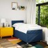 Cama box spring con colchón tela azul 90x200