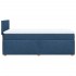 Cama box spring con colchón tela azul 90x200