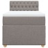 Cama box spring con colchón tela gris taupe 90x200