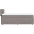 Cama box spring con colchón tela gris taupe 90x200