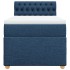Cama box spring con colchón tela azul 90x200