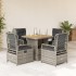 Set comedor de jardín 5 piezas con cojines ratán sintético