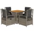 Set comedor de jardín 5 piezas con cojines ratán sintético