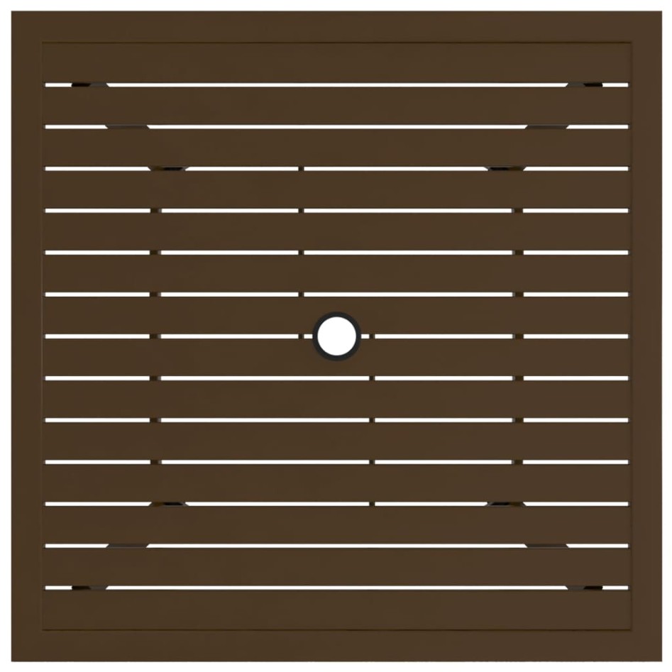 Mesa de jardín de acero marrón 81,5x81,5x72