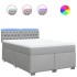 Cama box spring con colchón tela gris claro 140x190