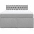 Cama box spring con colchón tela gris claro 140x190
