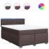 Cama box spring con colchón tela marrón oscuro 140x200