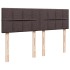 Cama box spring con colchón tela marrón oscuro 140x200