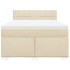 Cama box spring con colchón tela color crema 140x200
