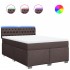 Cama box spring con colchón tela marrón oscuro 140x200