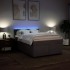 Cama box spring con colchón tela marrón oscuro 140x200