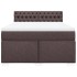 Cama box spring con colchón tela marrón oscuro 140x200