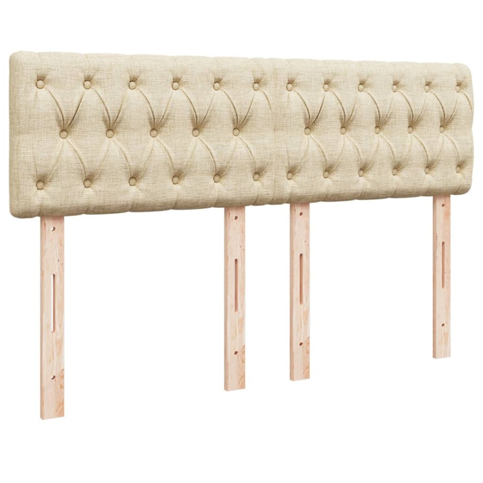 Cama box spring con colchón tela color crema 140x200